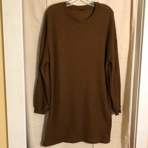 3/$15 - Shein Curve Brown Long Sleeve Tunic Sz 1XL